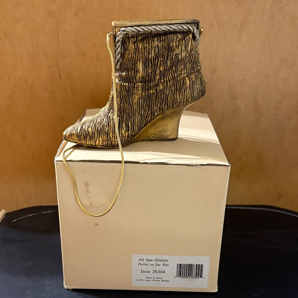 Just The Right Shoe Gold and Brown Ankle Booties - Picture 4 of 6